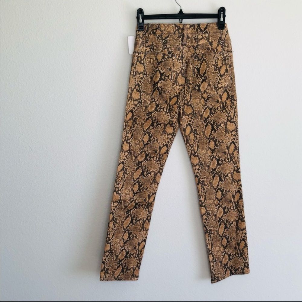 FRAME Le High Crop Coated Python High Rise Skinny Jeans Pants  Size 24 NEW - Picture 6 of 8